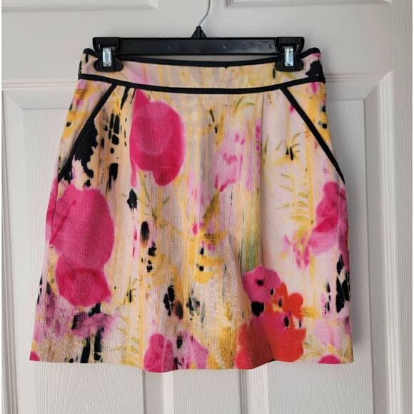 Tabitha Poppy Watercolor Mini Skirt 4 - Picture 1 of 6